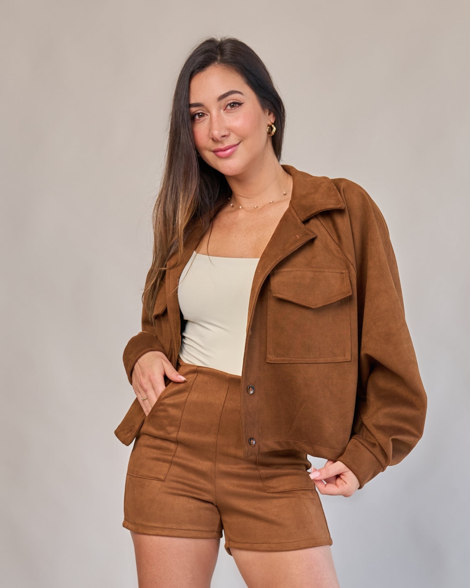 Short Suede Caramelo