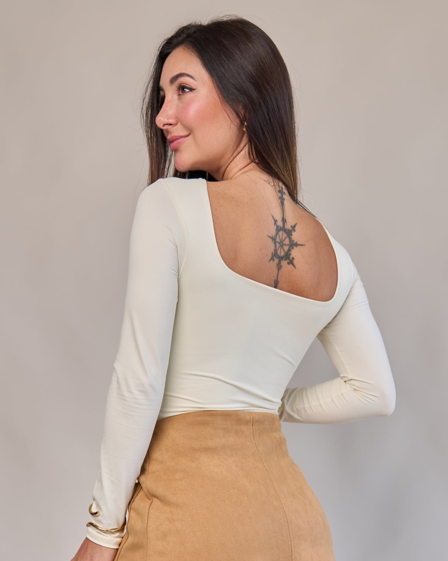 Body Manga Longa Off-White