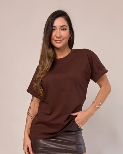 T-Shirt Básica Marrom