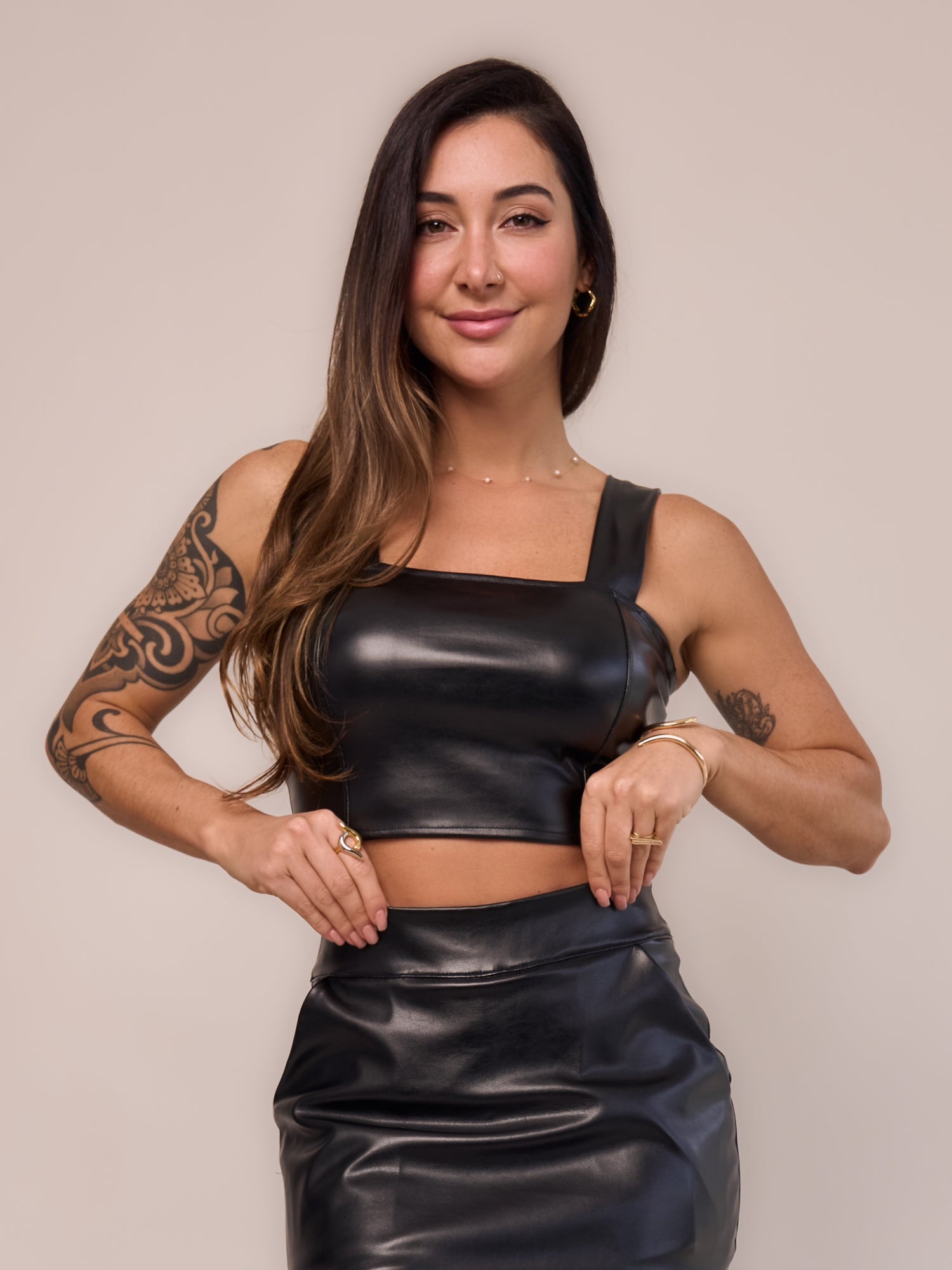 Top Leather Preto