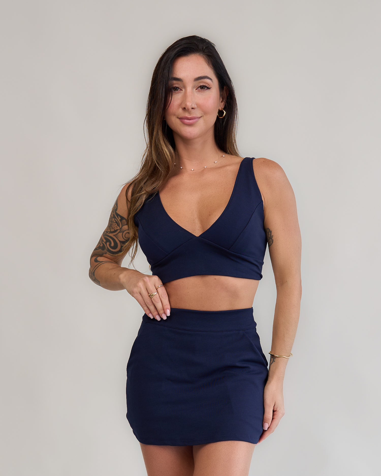Short Saia Bliss Azul Marinho (saia atrás)