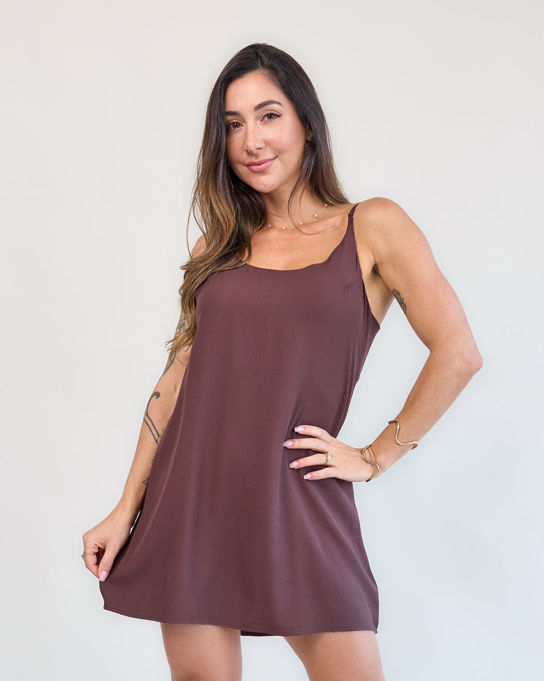 Macaquinho Vestido Marrom