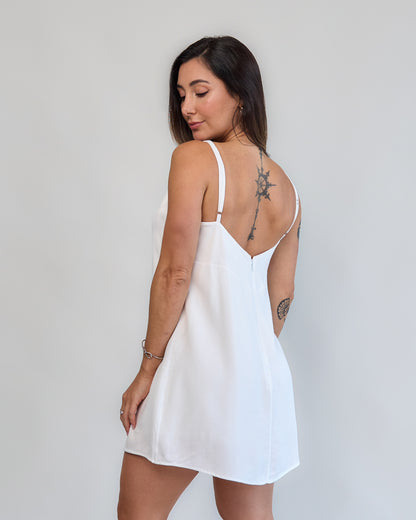Macaquinho Vestido Off-White