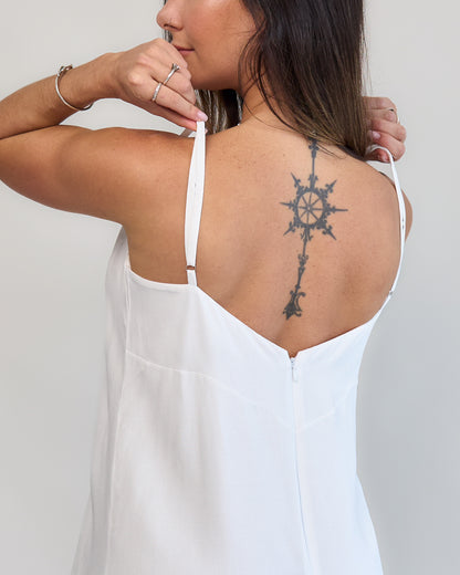 Macaquinho Vestido Off-White
