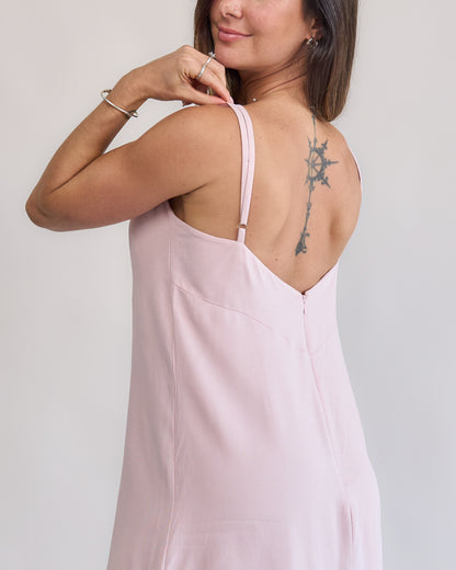 Macaquinho Vestido Rosa Blush