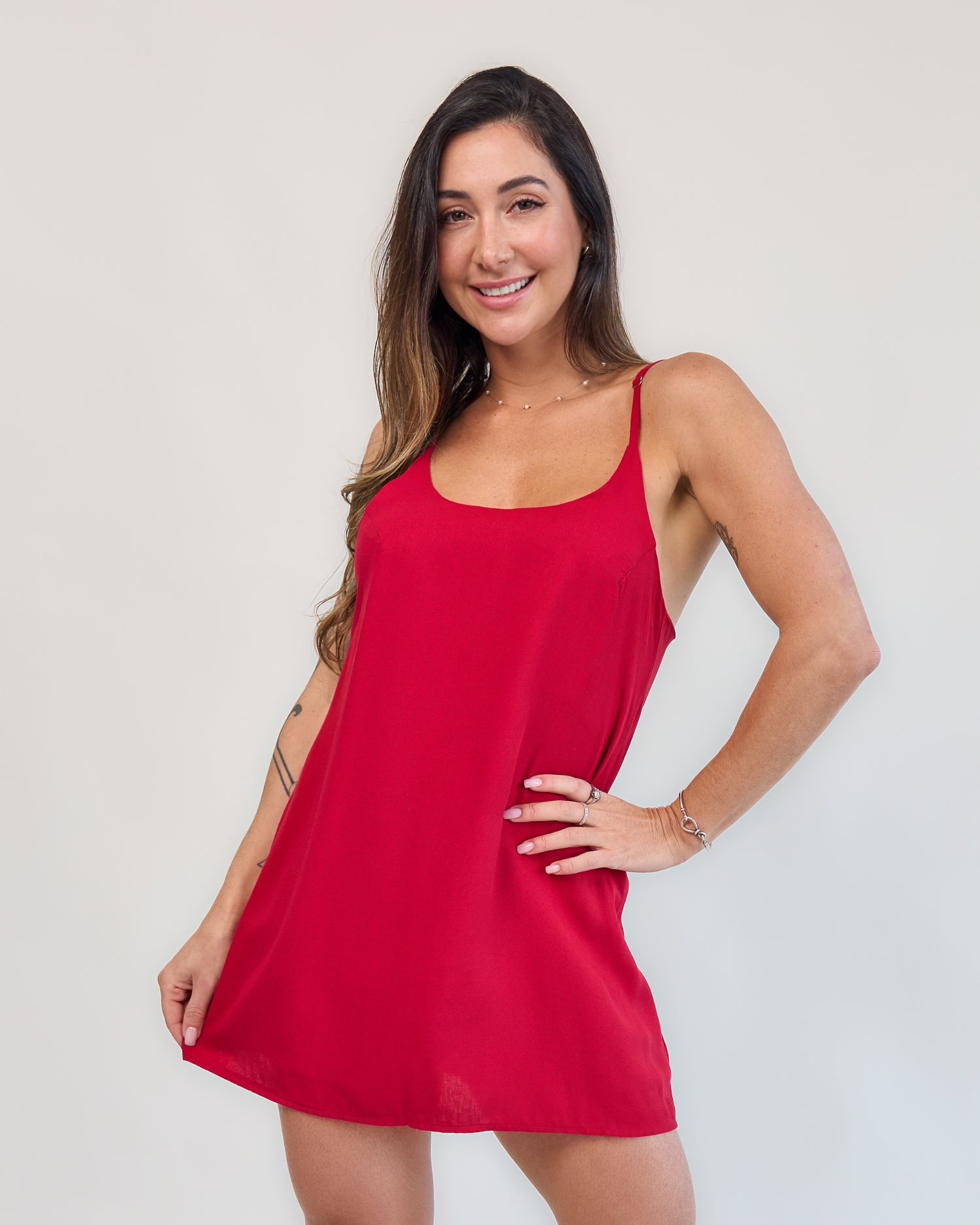 Macaquinho Vestido Vermelho