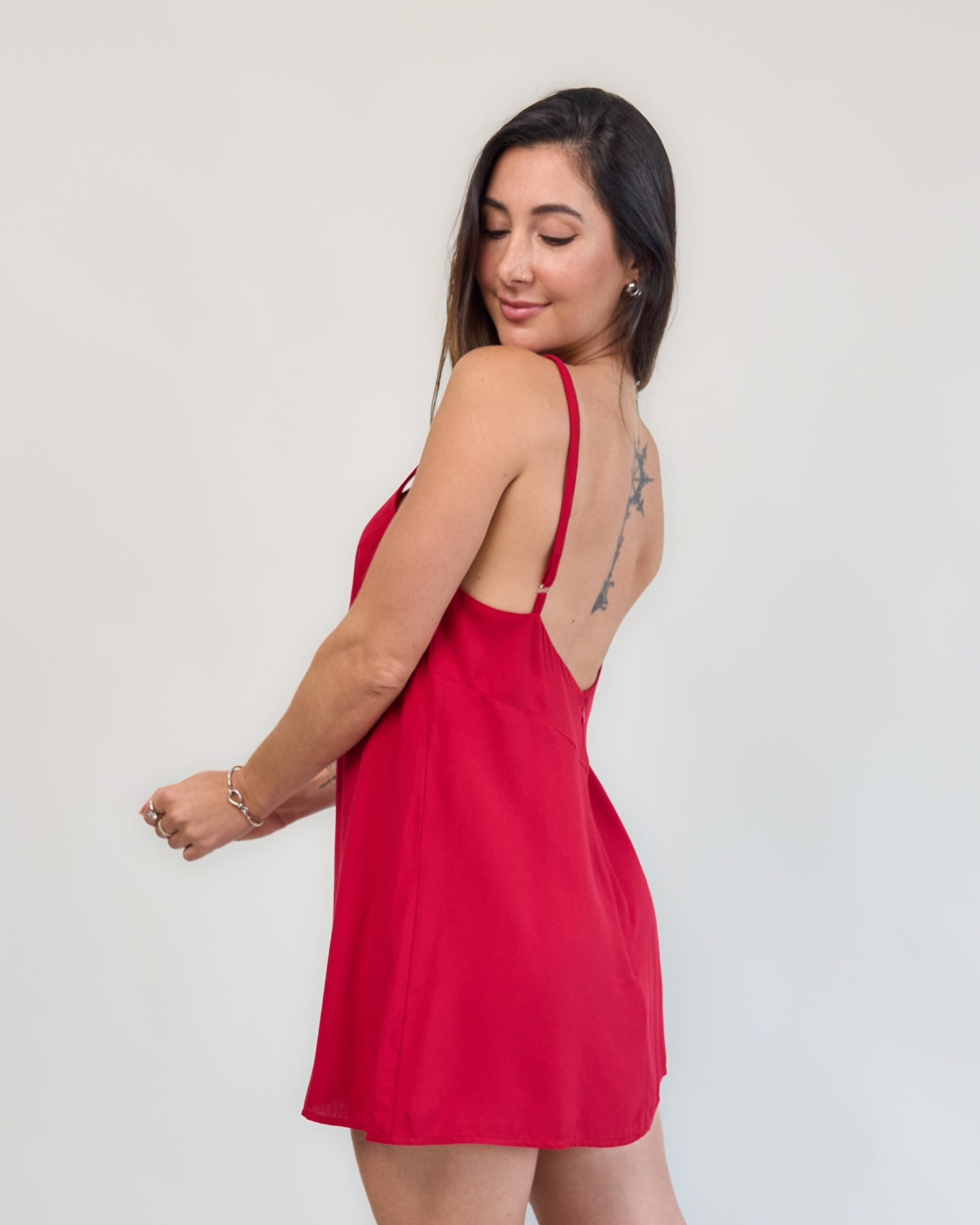 Macaquinho Vestido Vermelho