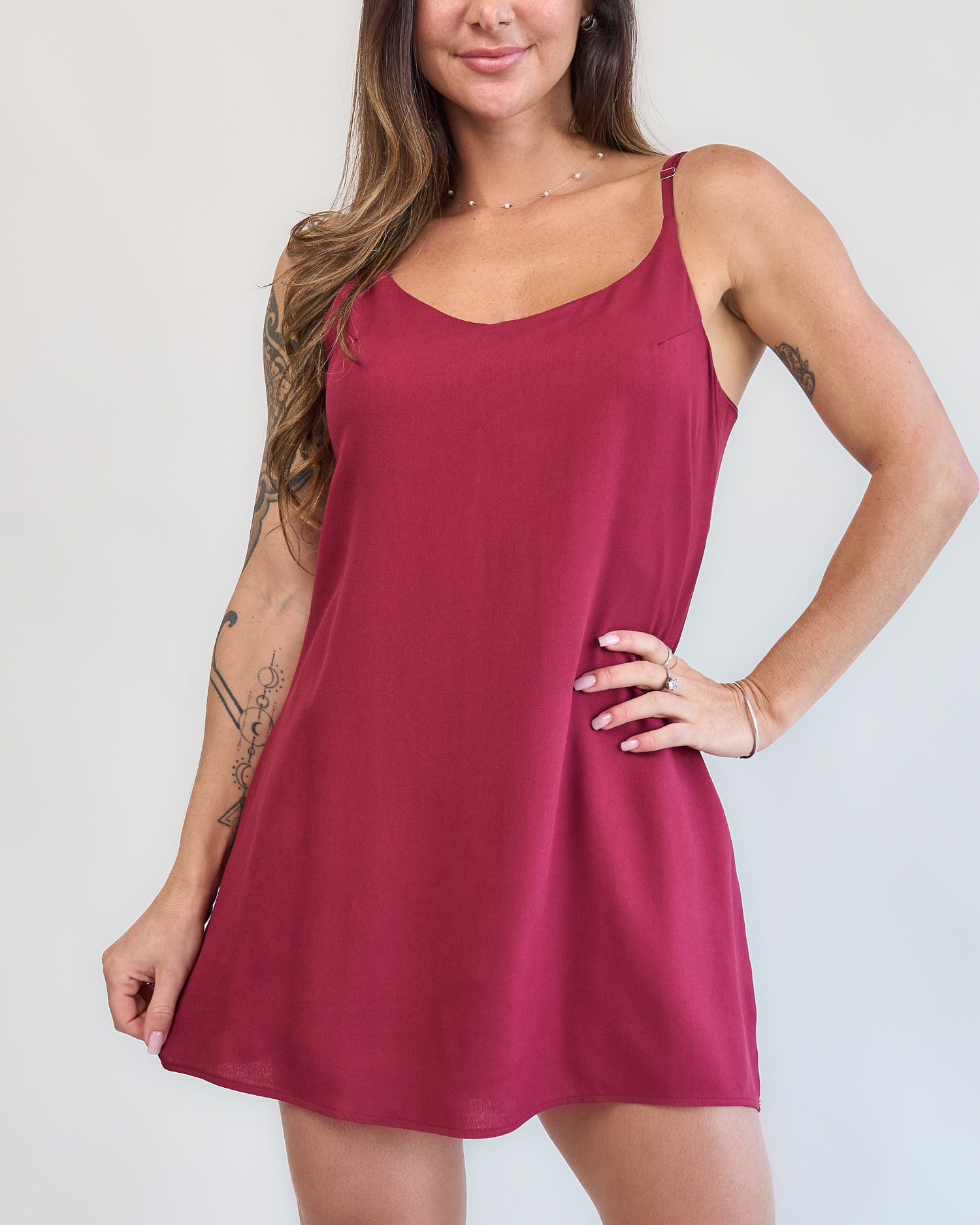 Macaquinho Vestido Vinho