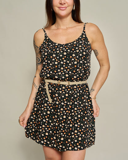 Macaquinho Vestido Floral Preto