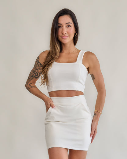 Short Saia Bliss Médio Off-White