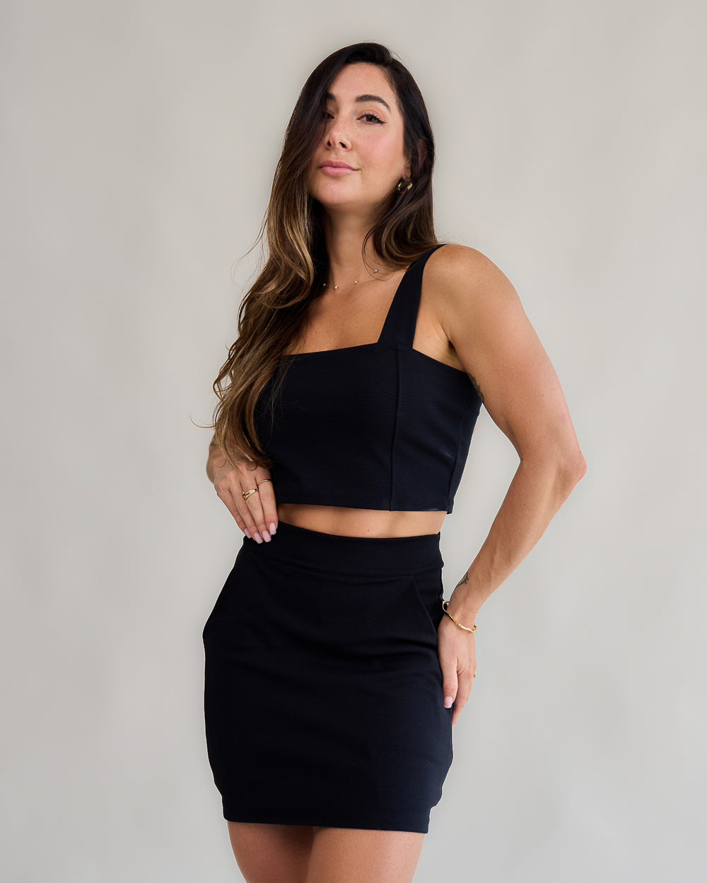 Short Saia Bliss Médio Preto
