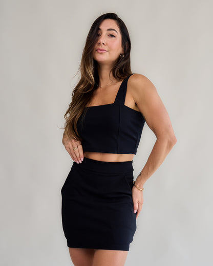 Short Saia Bliss Médio Preto