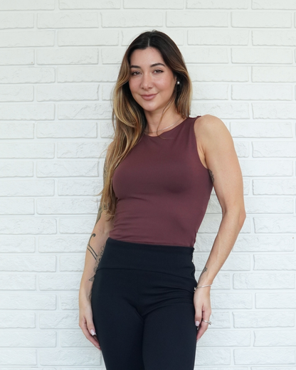 Regata Básica Poliamida Marrom