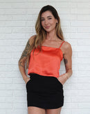 Top Acetinado Vermelho