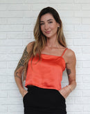 Top Acetinado Vermelho