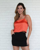 Top Acetinado Vermelho