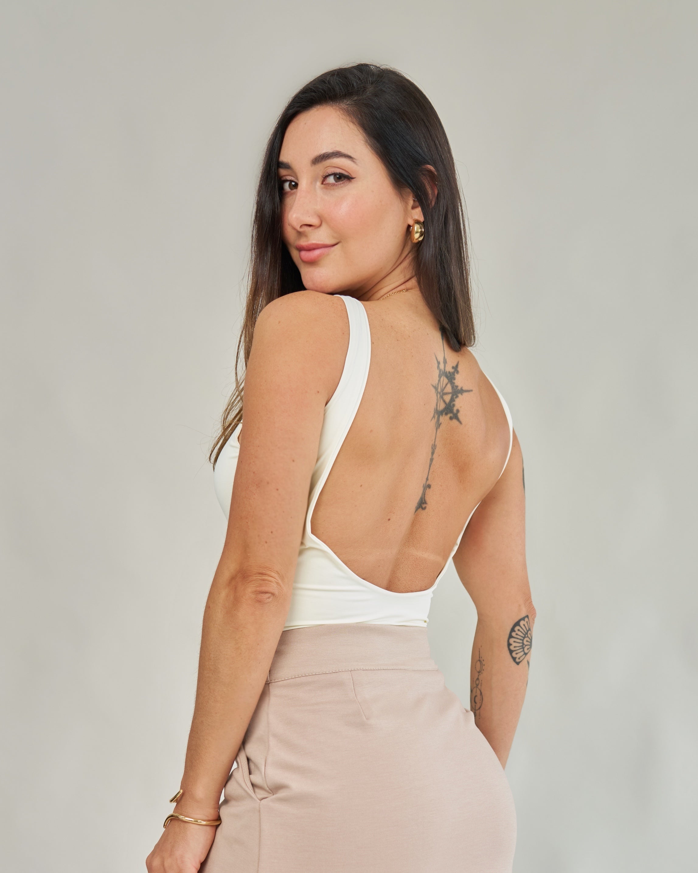 Body Costas Abertas Off-White