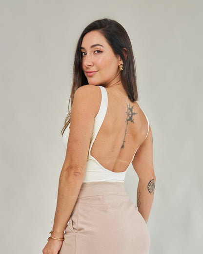 Body Costas Abertas Off-White