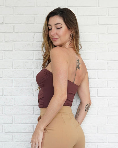Body Recortes Marrom
