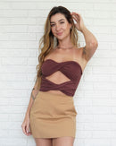 Body Recortes Marrom