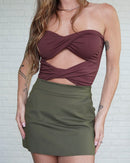 Body Recortes Marrom