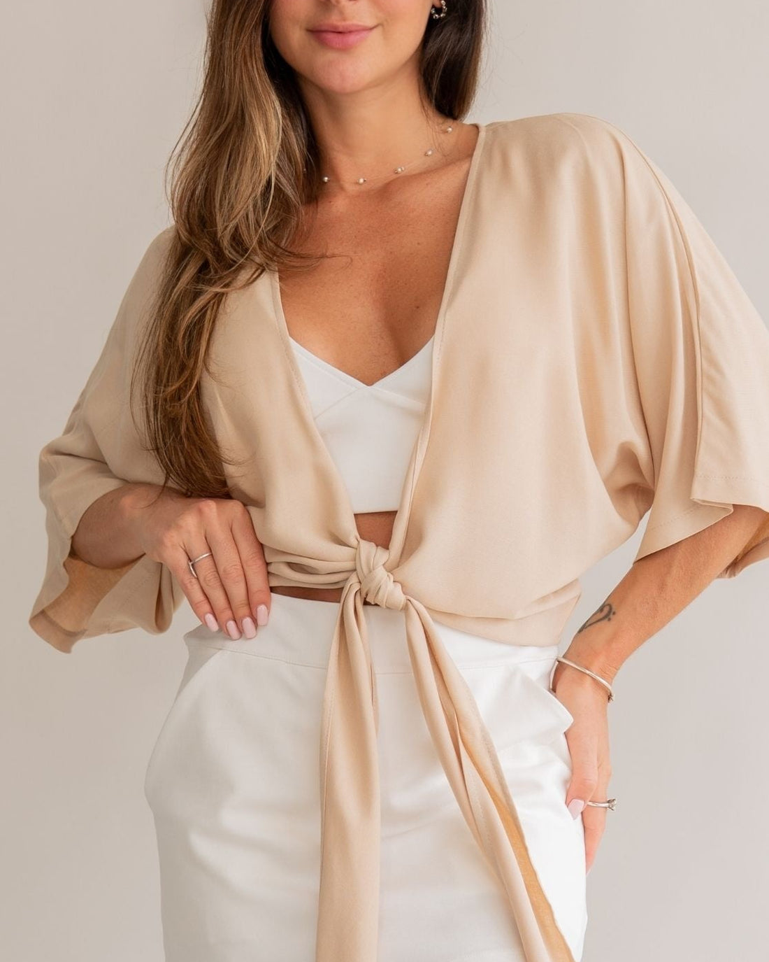 Camisa Amarração Areia