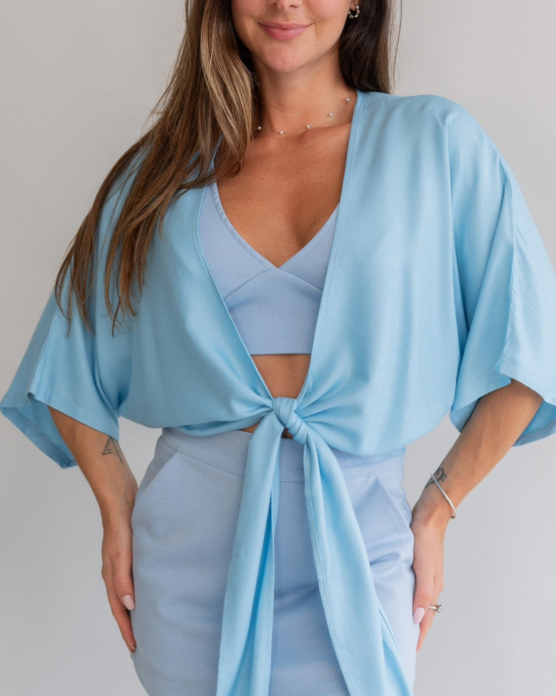 Camisa Amarração Baby Blue