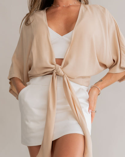 Camisa Amarração Areia