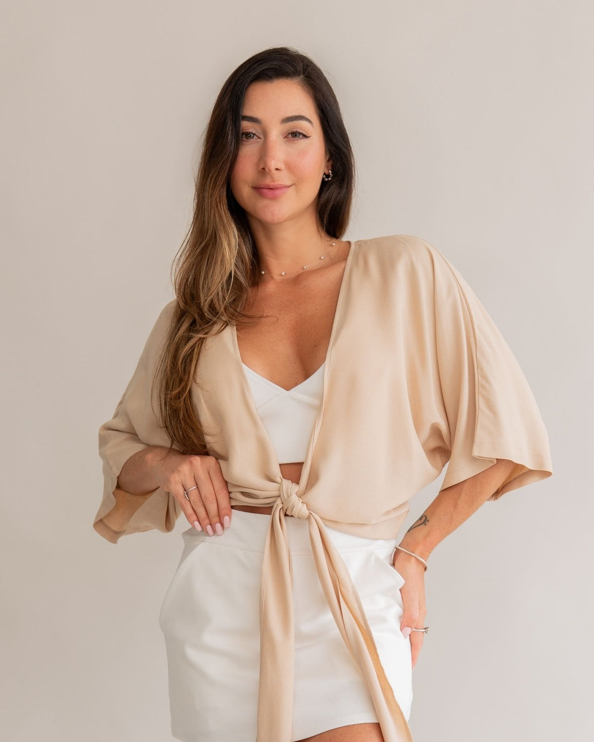 Camisa Amarração Areia