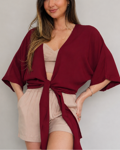 Camisa Amarração Cereja