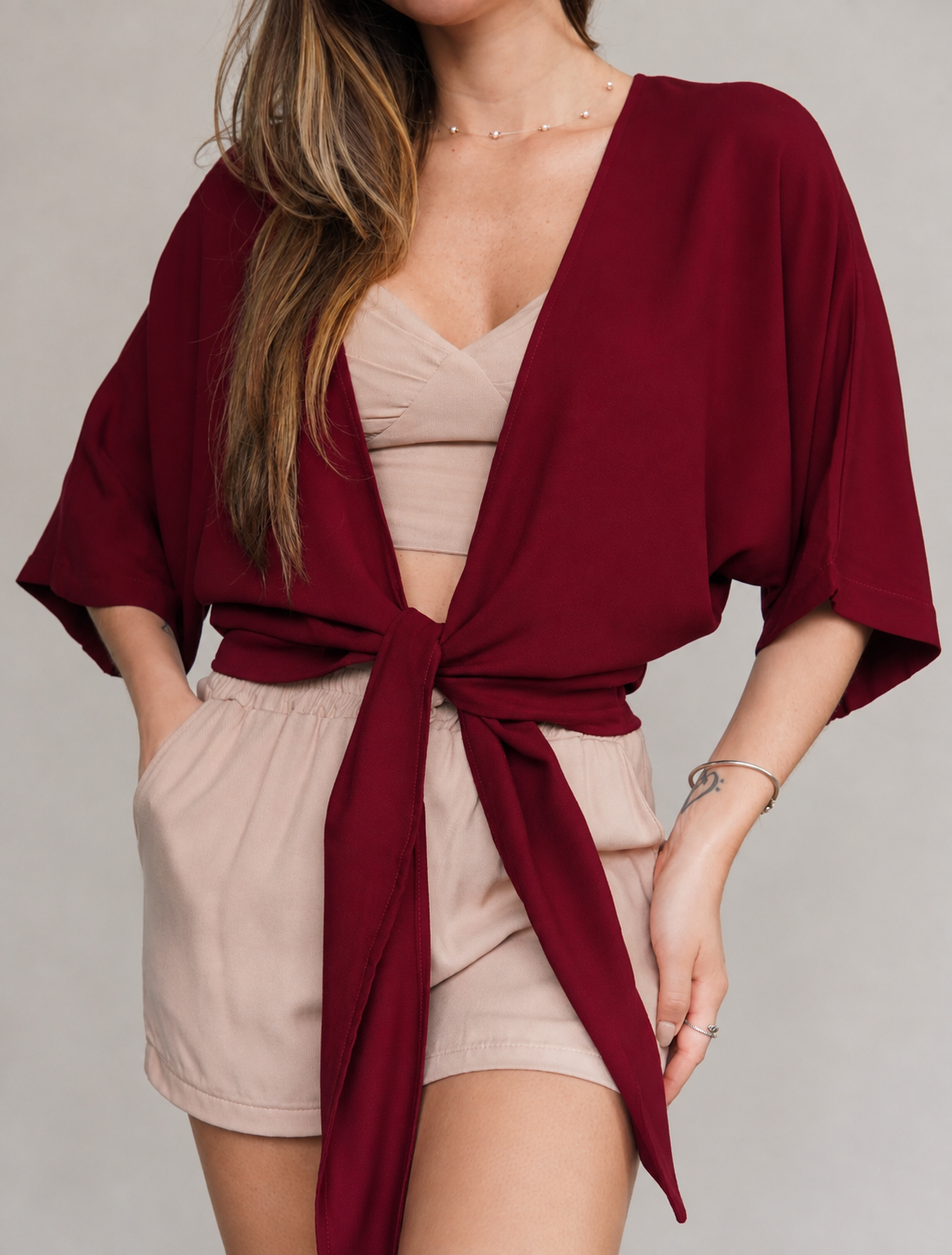 Camisa Amarração Cereja