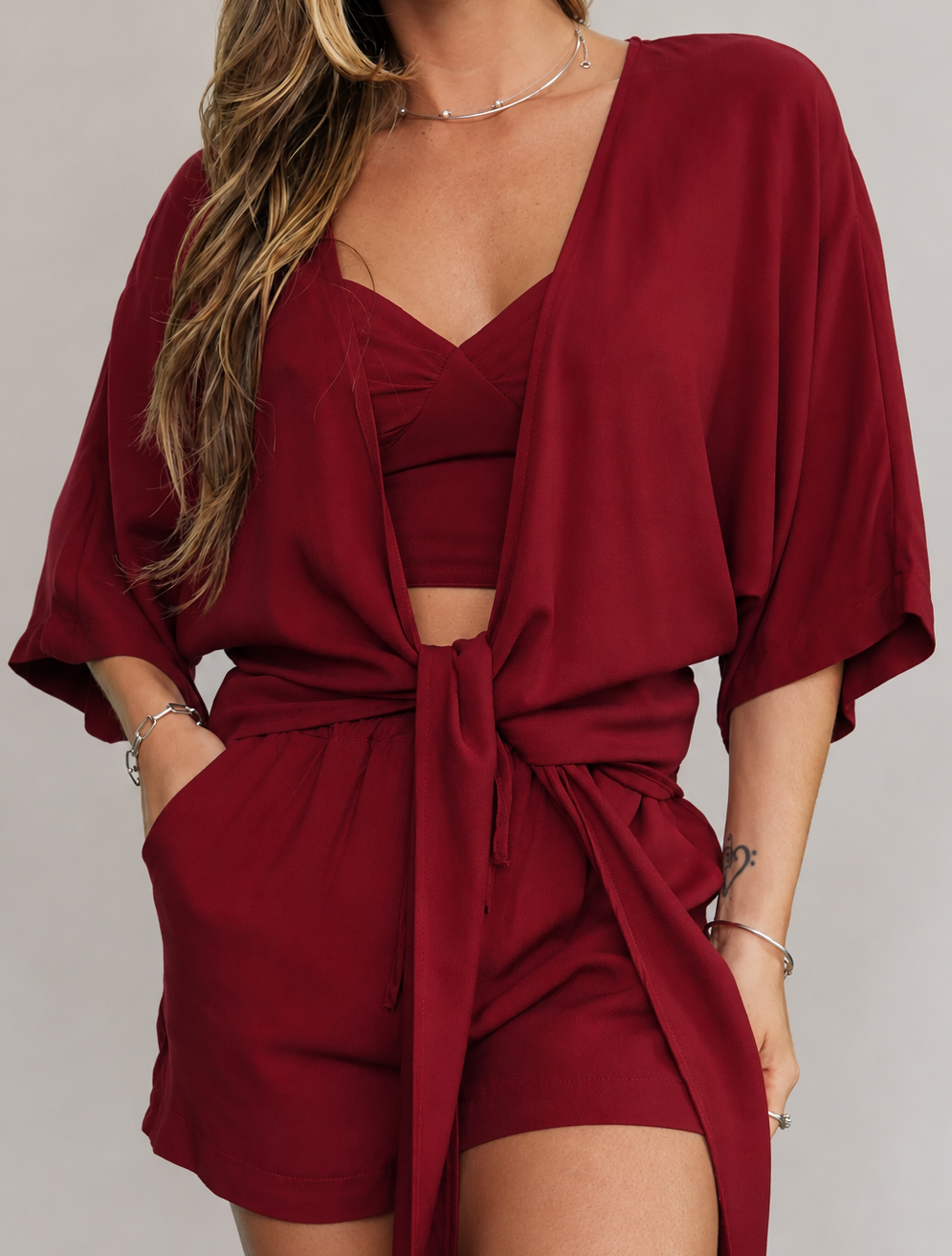Camisa Amarração Vinho
