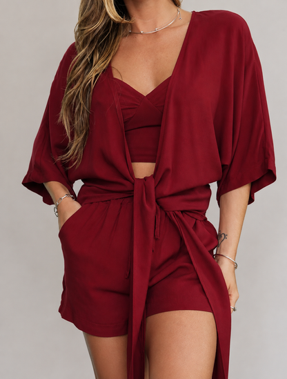 Camisa Amarração Vinho