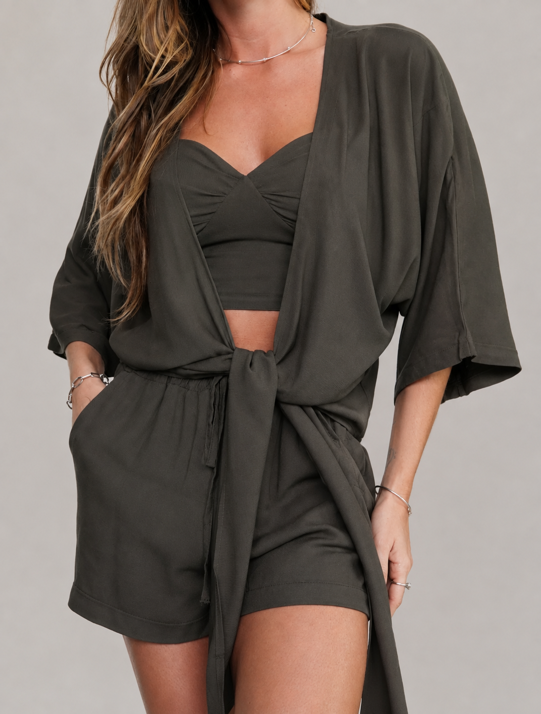 Top Viscose Verde Militar