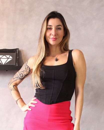 Blusa Corset Preta