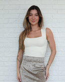 Regata Decote Quadrado Poliamida Off-White