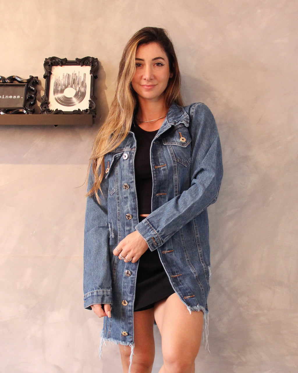 Jaqueta maxi best sale jeans