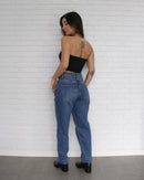 Calça Jeans Mom Escura