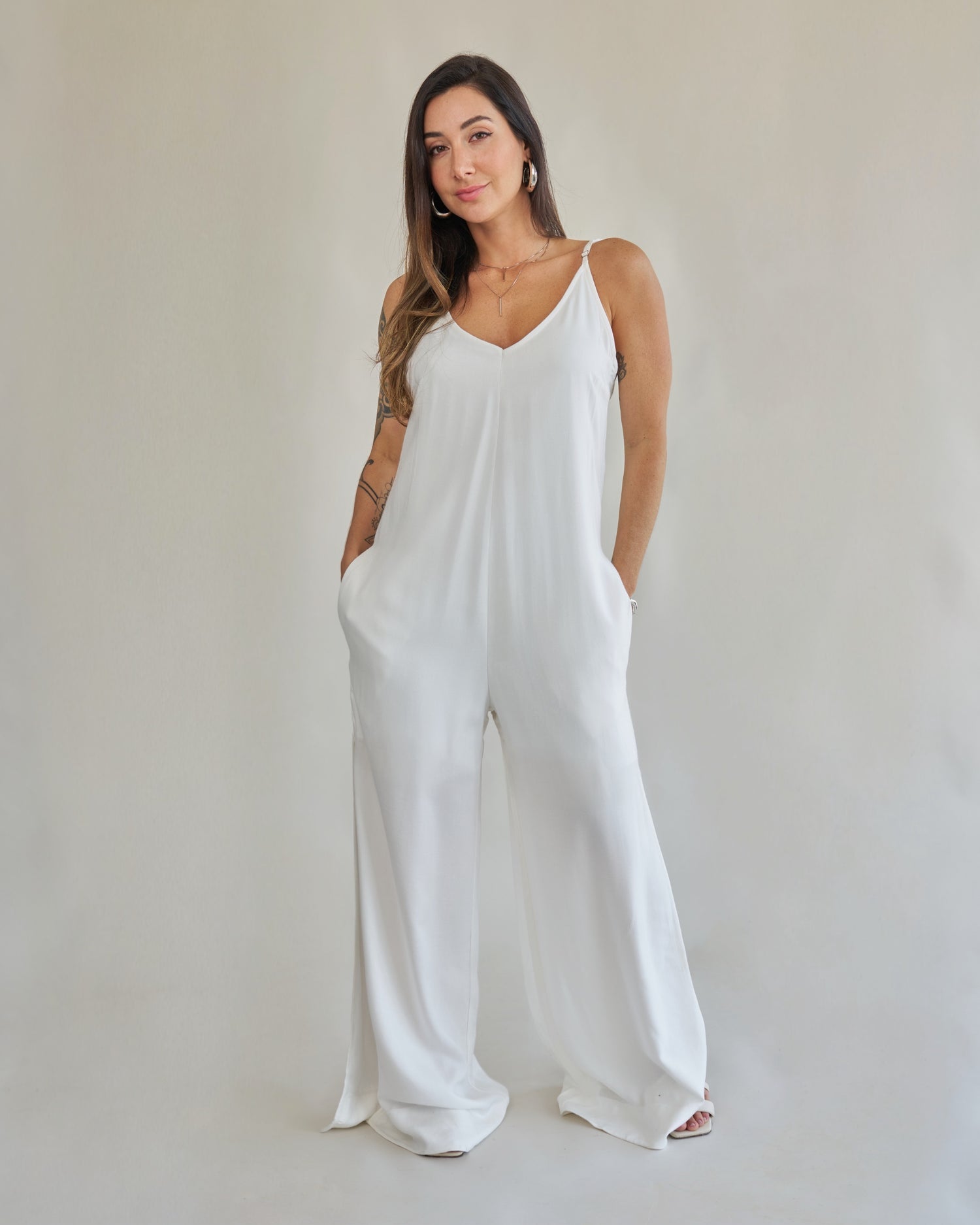 Macacão Fenda Off-White