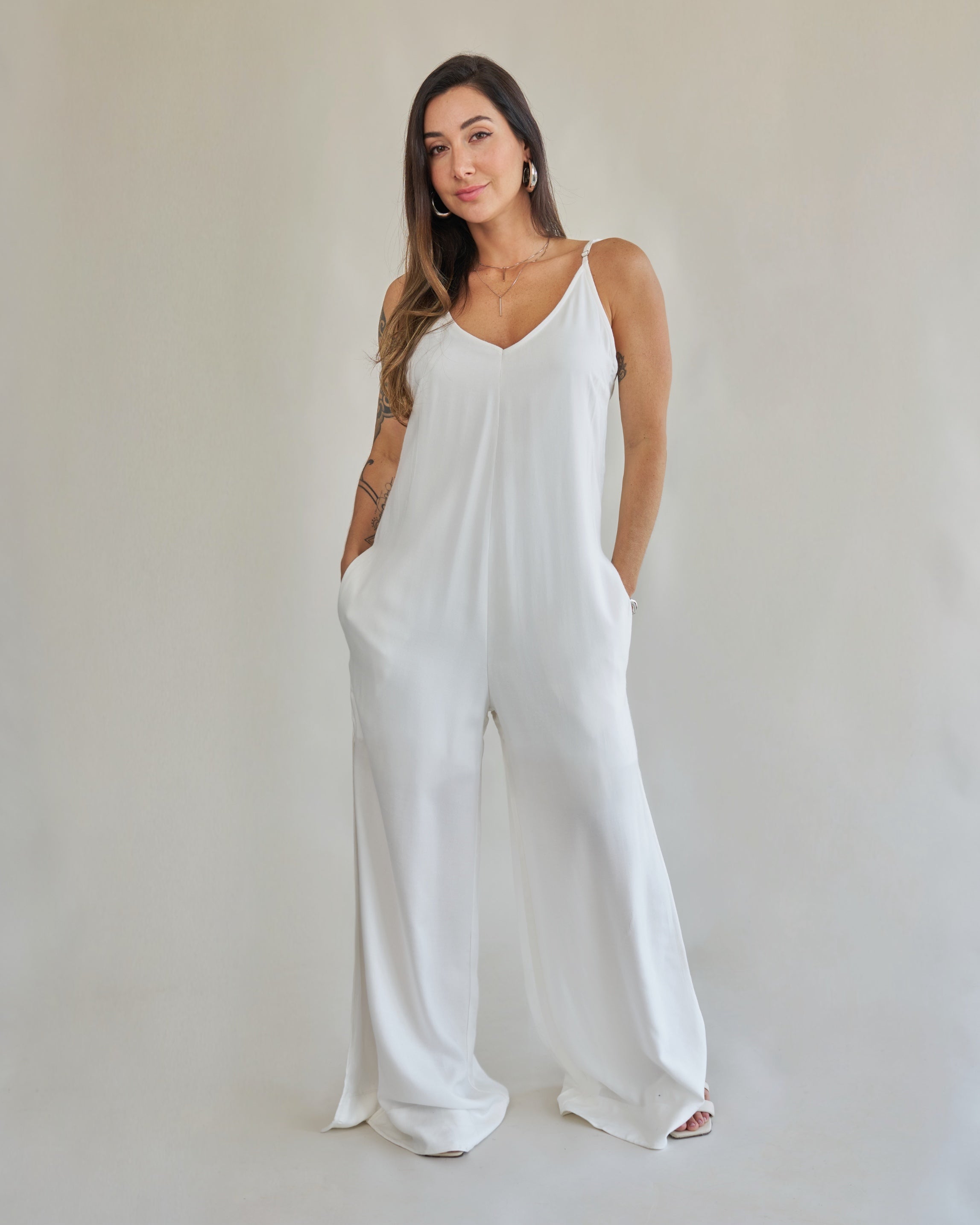 Macacão Fenda Off-White