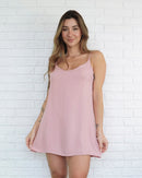 Macaquinho Vestido Rosa Blush