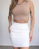 Short Saia Queens Médio Branco