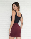 Short Saia Queens Médio Uva Vinho