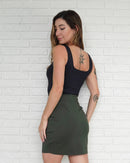 Short Saia Queens Médio Verde Militar