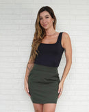 Short Saia Queens Médio Verde Militar