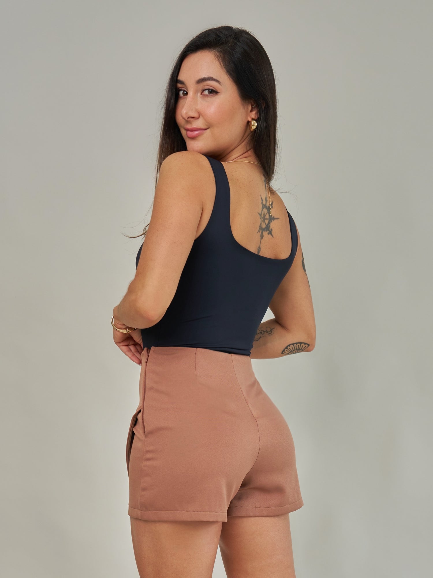 Short Saia Alfaiataria Capuccino
