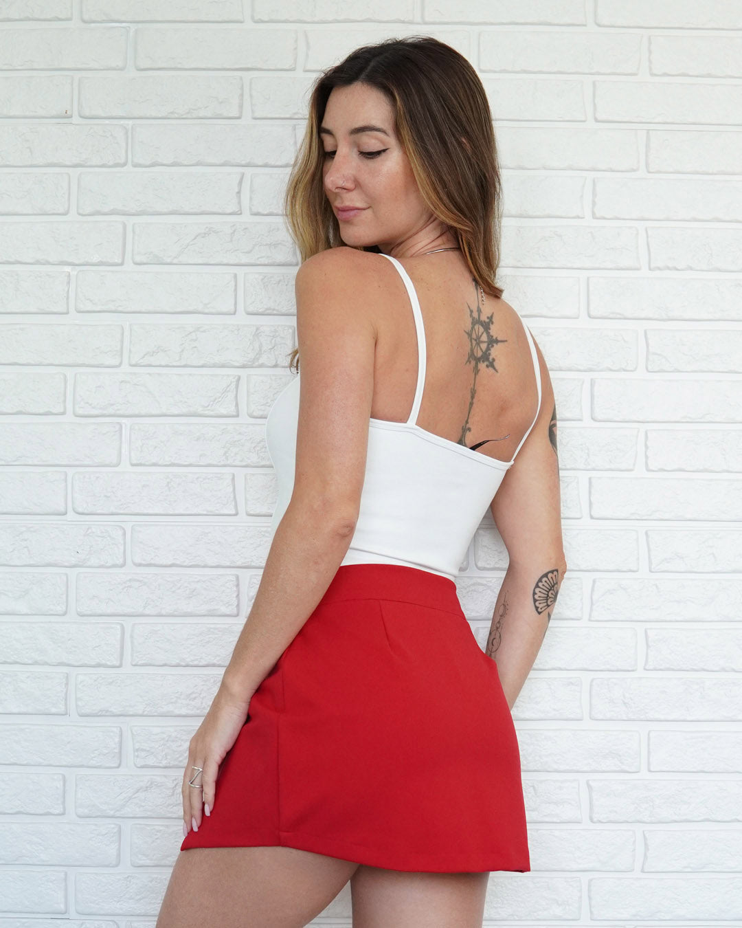 Short Saia Envelope Vermelho