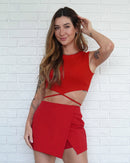 Short Saia Envelope Vermelho