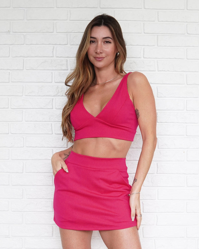 Short Saia Bliss Rosa Pink (saia atrás)