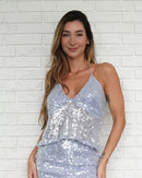 Frente Única Paetê Baby Blue